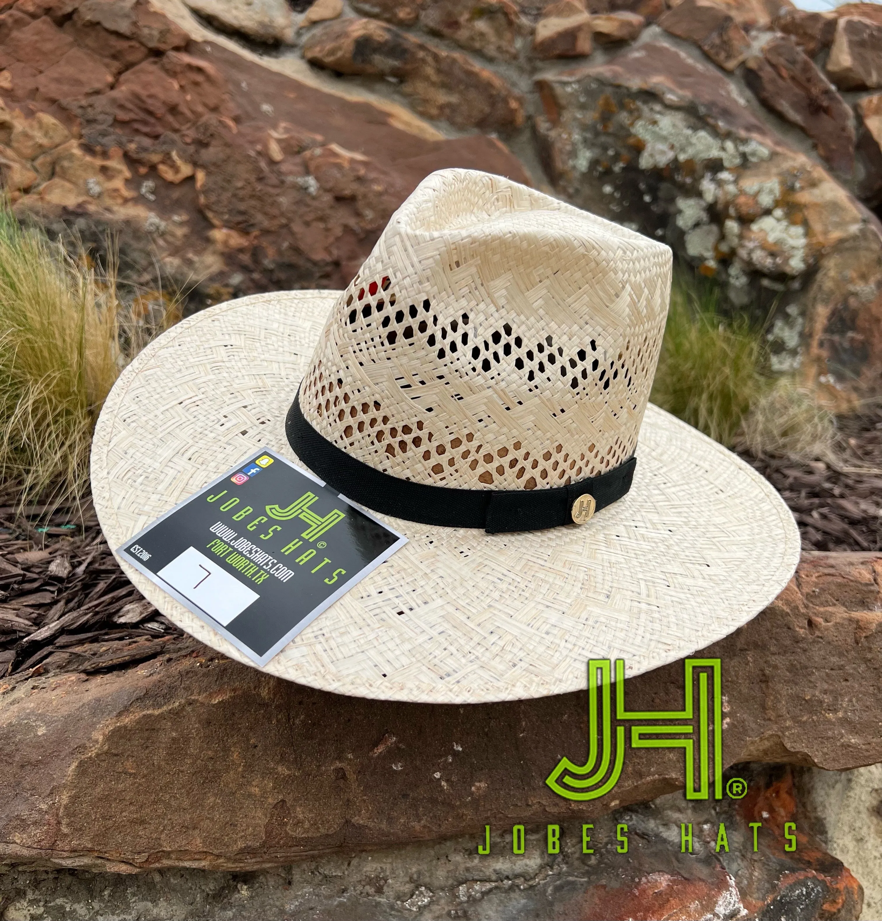 2022 Jobes Hats Straw Hat “Sisal Desert Shorty” 3”1/2 Brim (Comes open and flat)