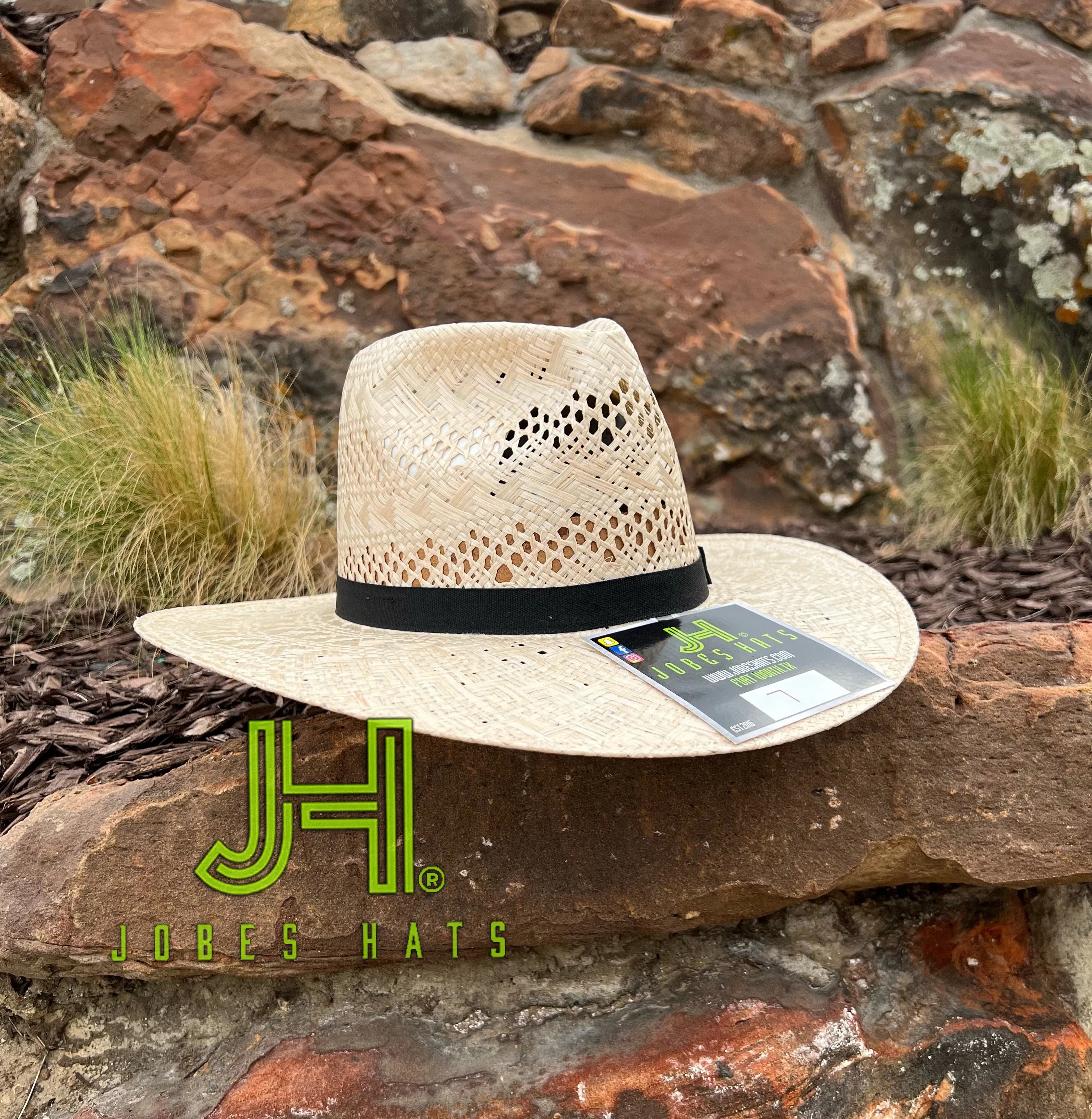 2022 Jobes Hats Straw Hat “Sisal Desert Shorty” 3”1/2 Brim (Comes open and flat)