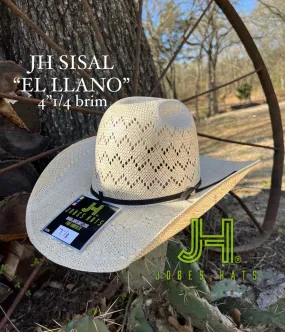 2023 Jobes Hats Straw Hat Sisal ”El Llano”  4”1/4 brim