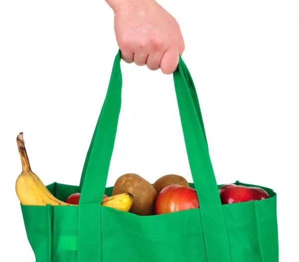 50 ct Reusable Grocery Bag / Shopping Tote with PL Bottom - Pack of 50