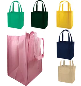 50 ct Reusable Grocery Bag / Shopping Tote with PL Bottom - Pack of 50