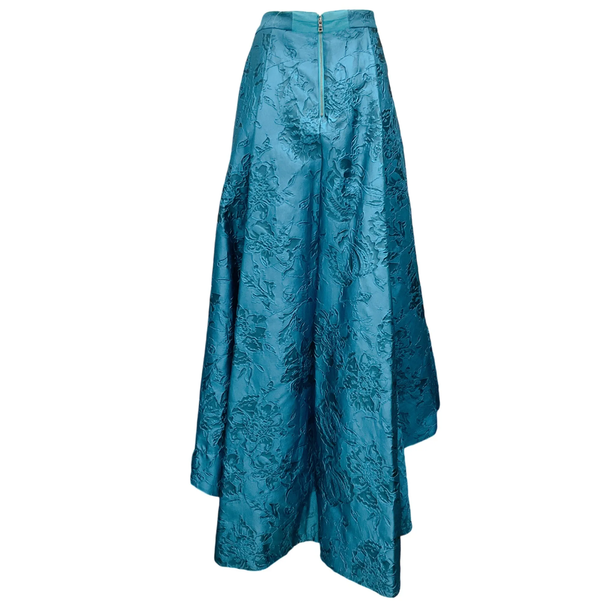 Alice   Olivia Teal Brocade High-Low Skirt