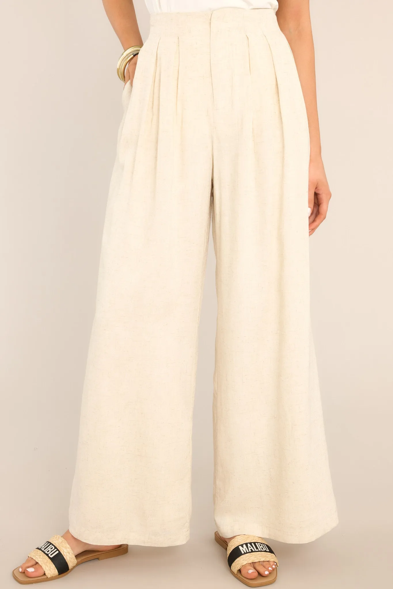 All The Feelings Natural Linen Blend Pants