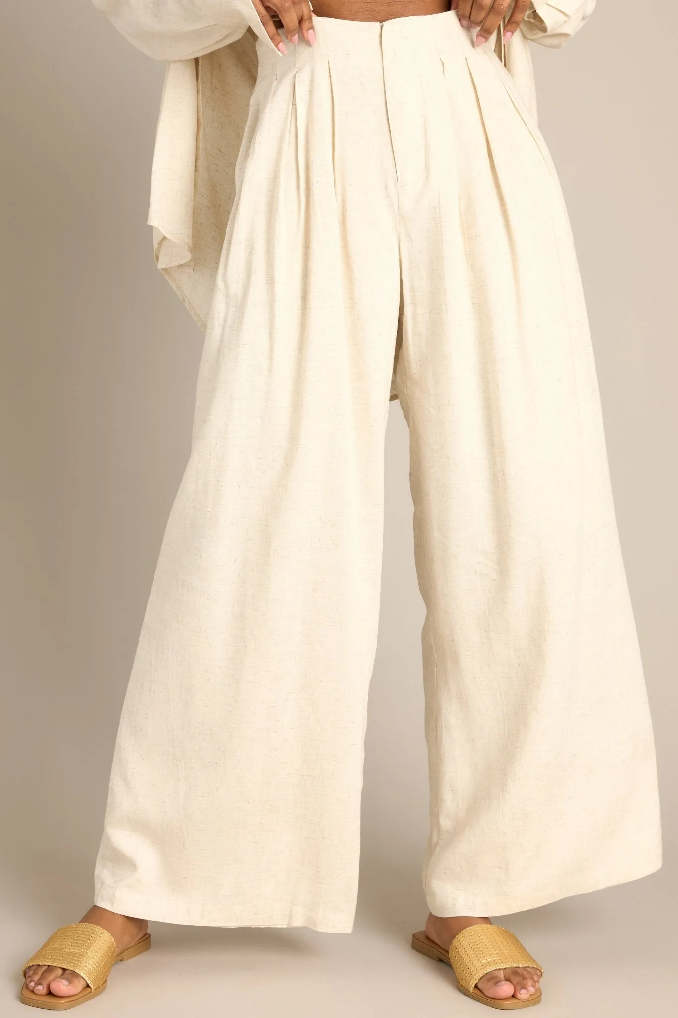 All The Feelings Natural Linen Blend Pants