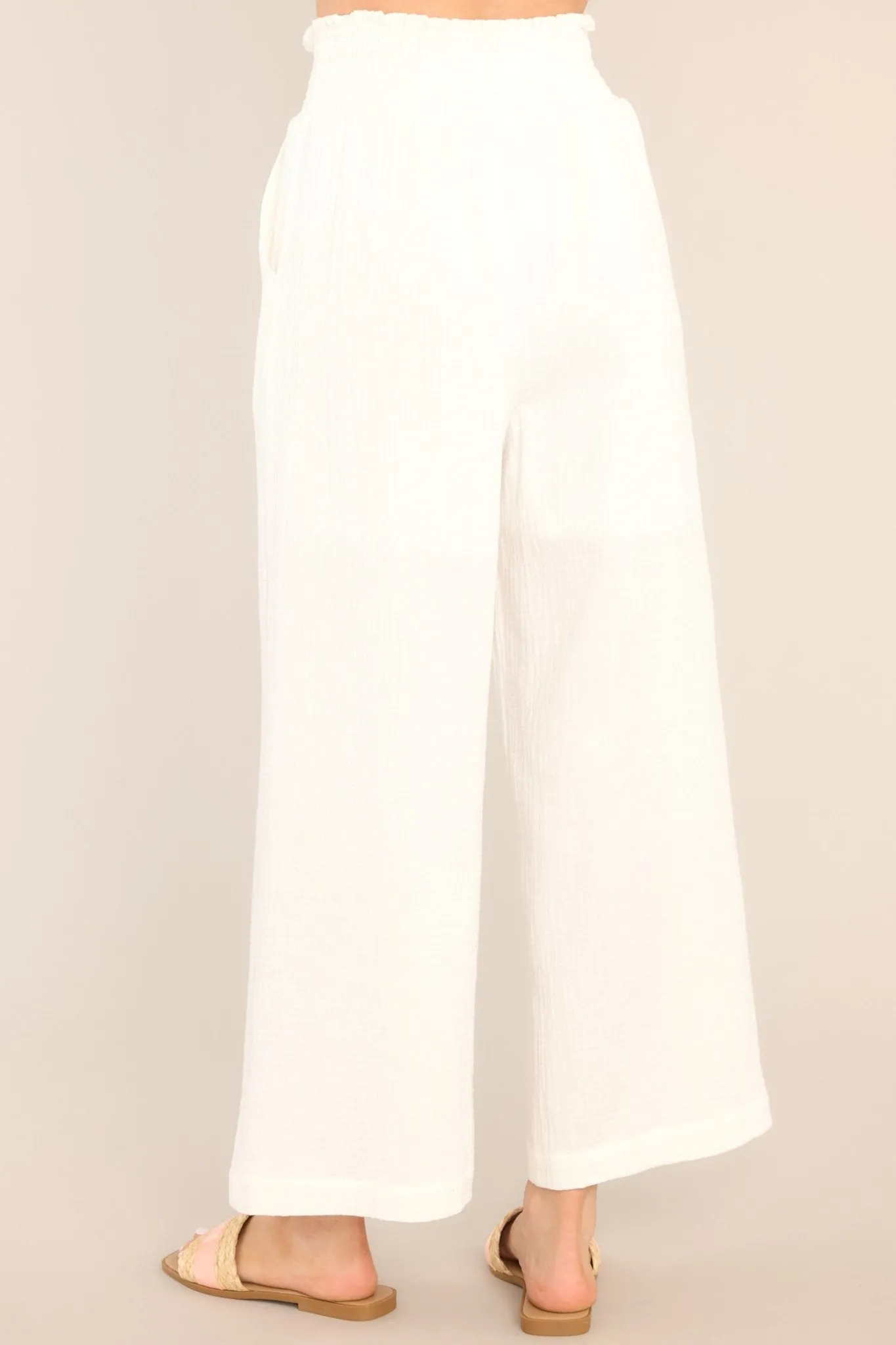 All Under Control Ivory Gauze Beach Pants