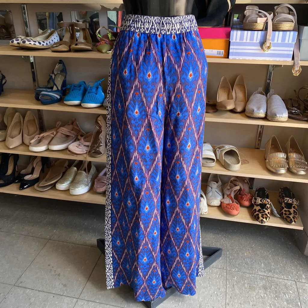 Anthropologie multi print flowy pants M