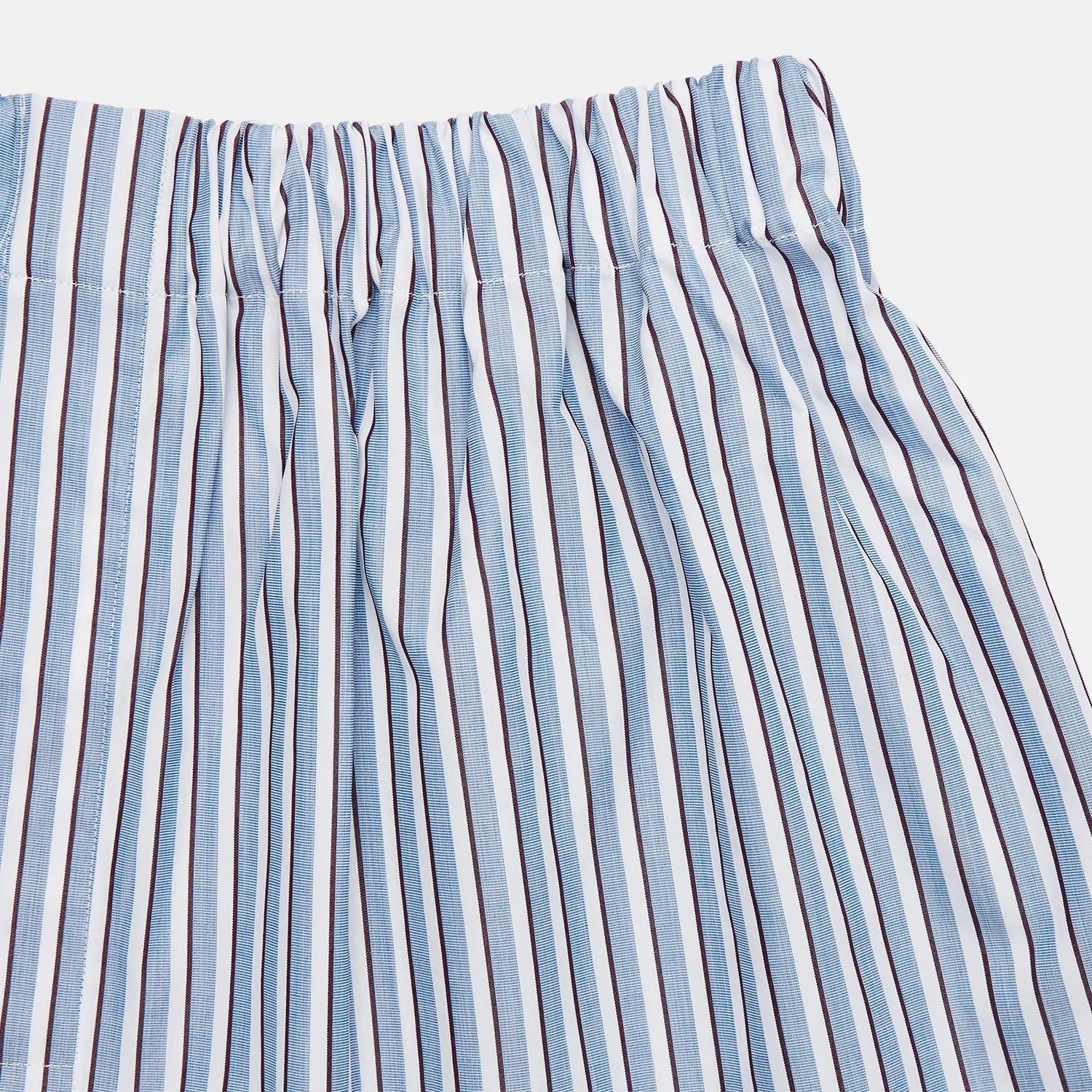 Blue and White Stripe Cotton Godfrey Boxers