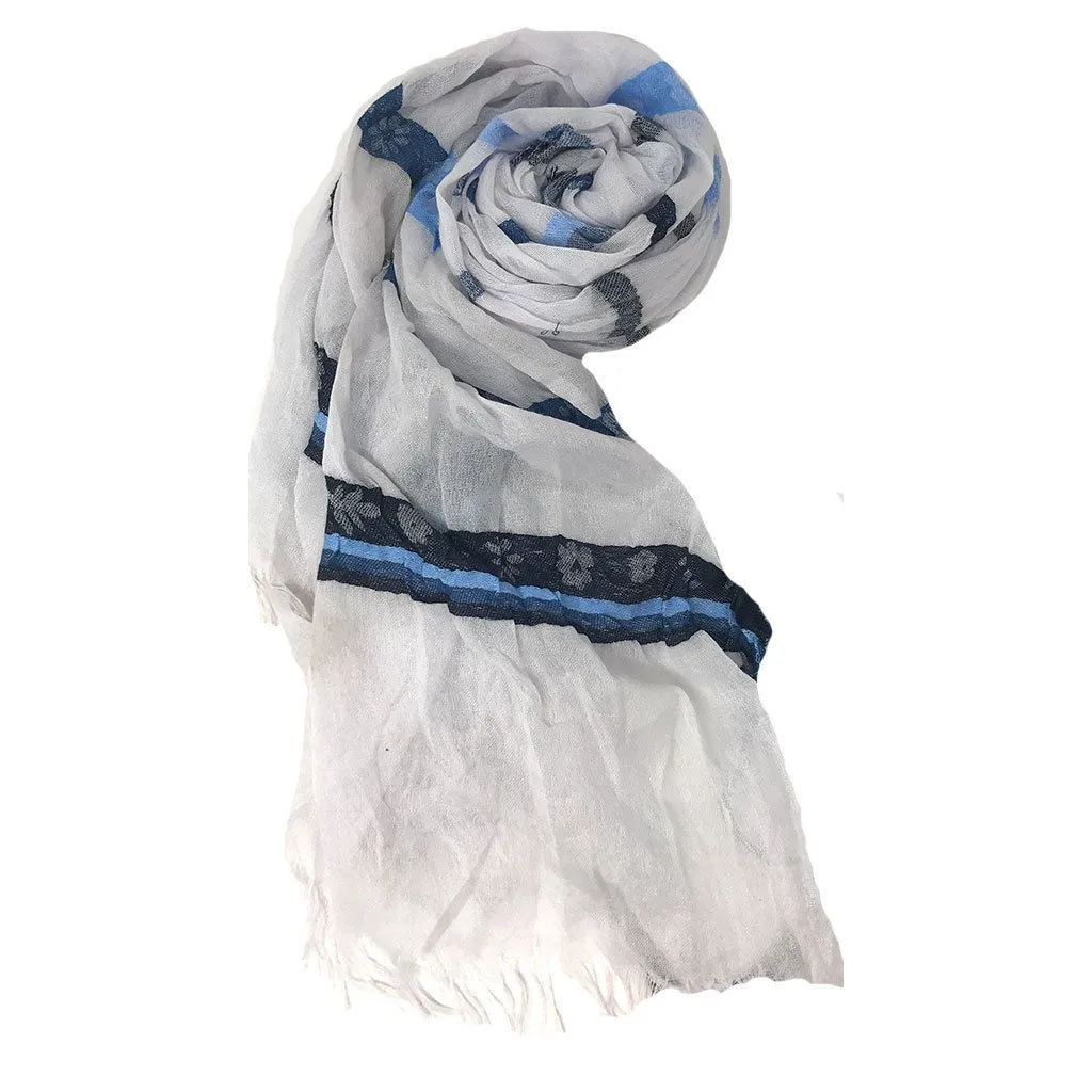 Casaba Striped Print Designer Womens Scarves Scarf Shawl Lightweight Sheer Wrap