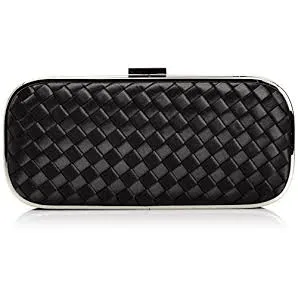 Claudia Canova Black Woven Box Clutch