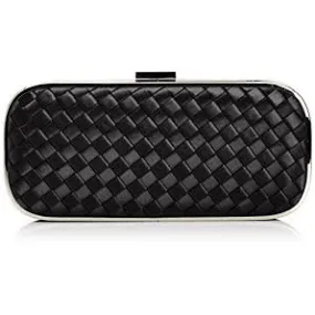 Claudia Canova Black Woven Box Clutch