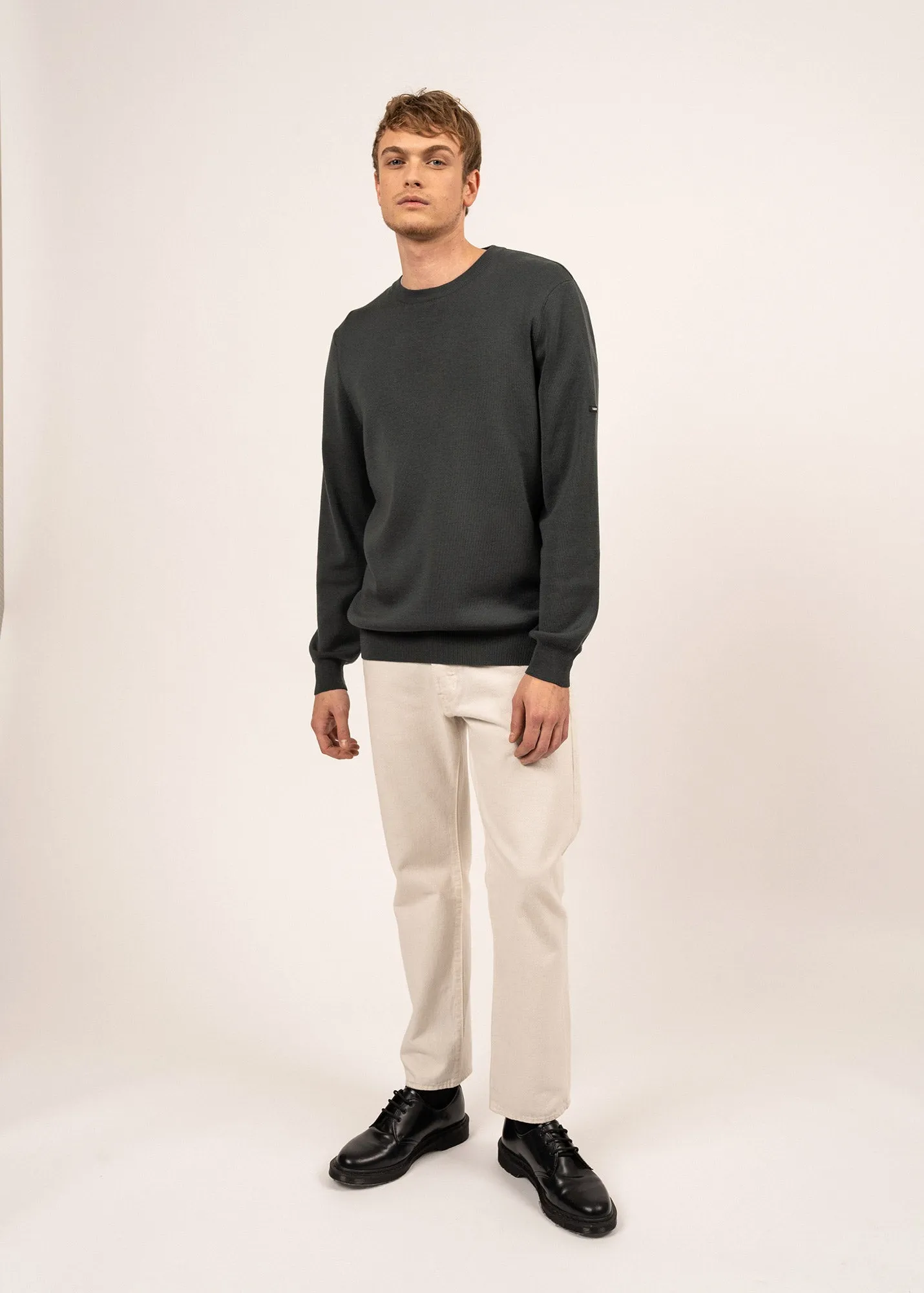 Cruiser round neck jumper - in soft wool (VEGETAL)