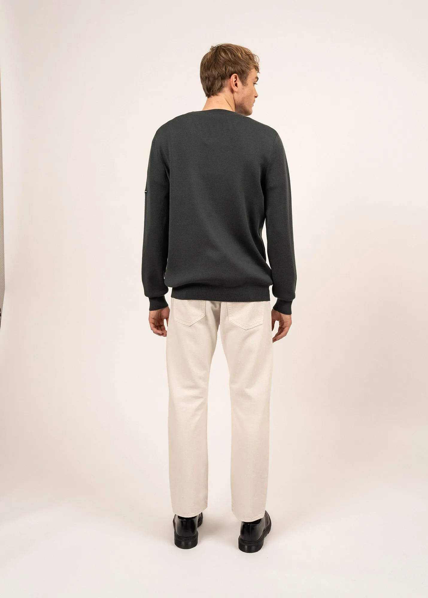 Cruiser round neck jumper - in soft wool (VEGETAL)