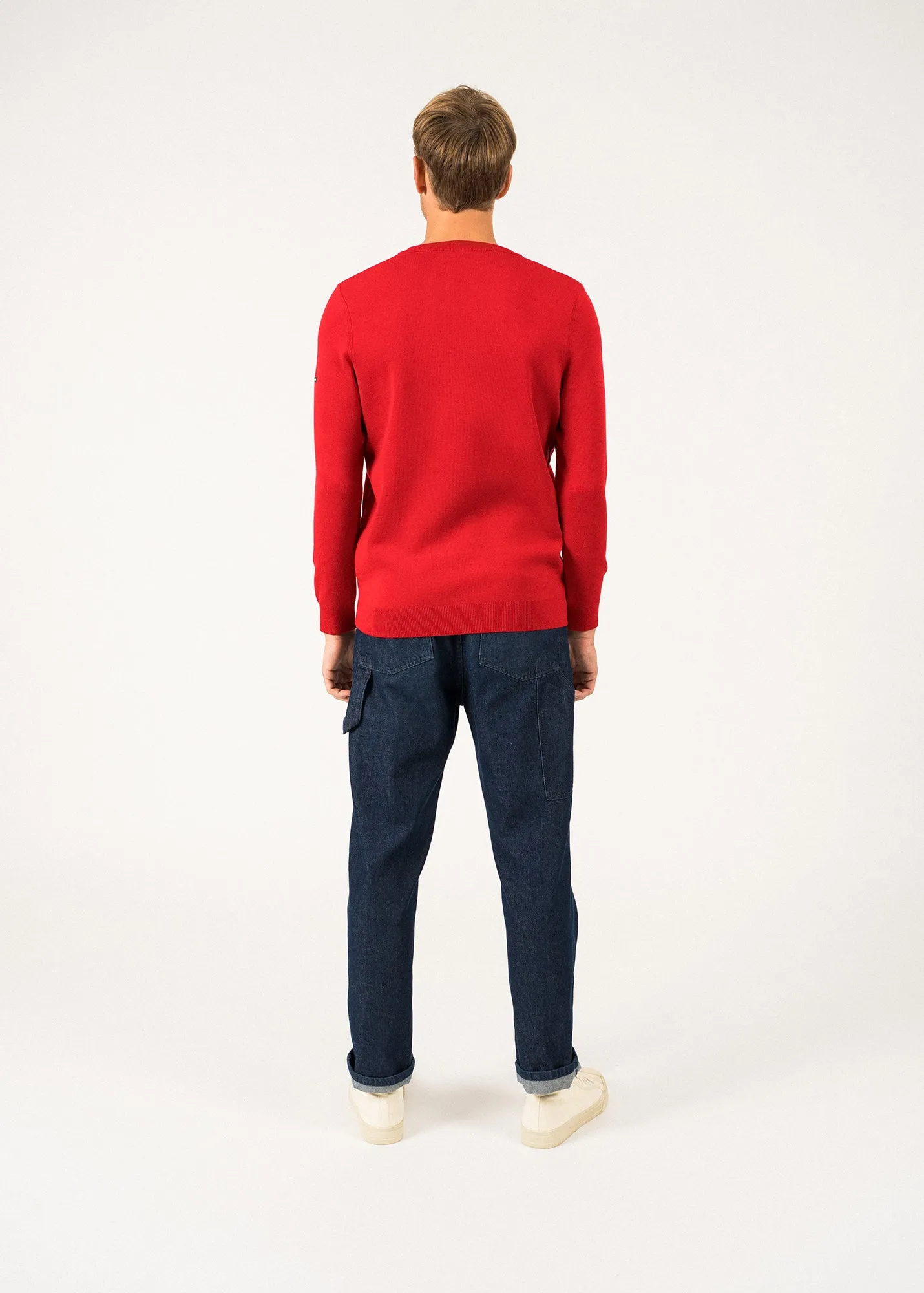 Cuirassé V neck jumper - in soft wool (ROUGE)