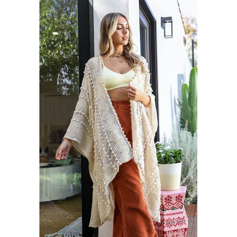 Embroidered Zig Zag Soft Kimono