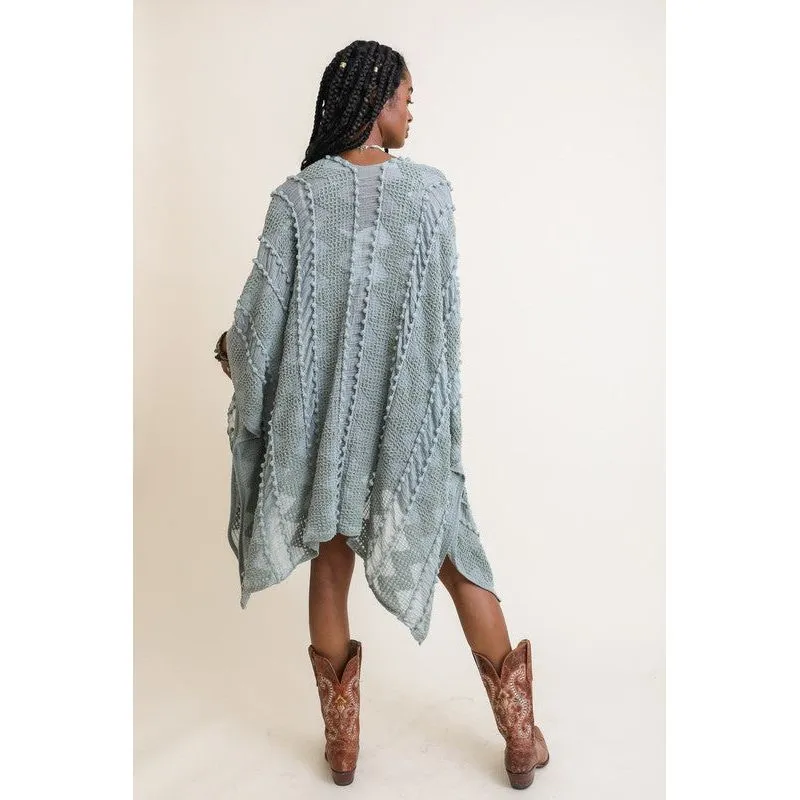 Embroidered Zig Zag Soft Kimono