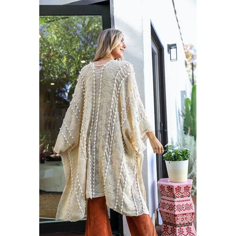 Embroidered Zig Zag Soft Kimono