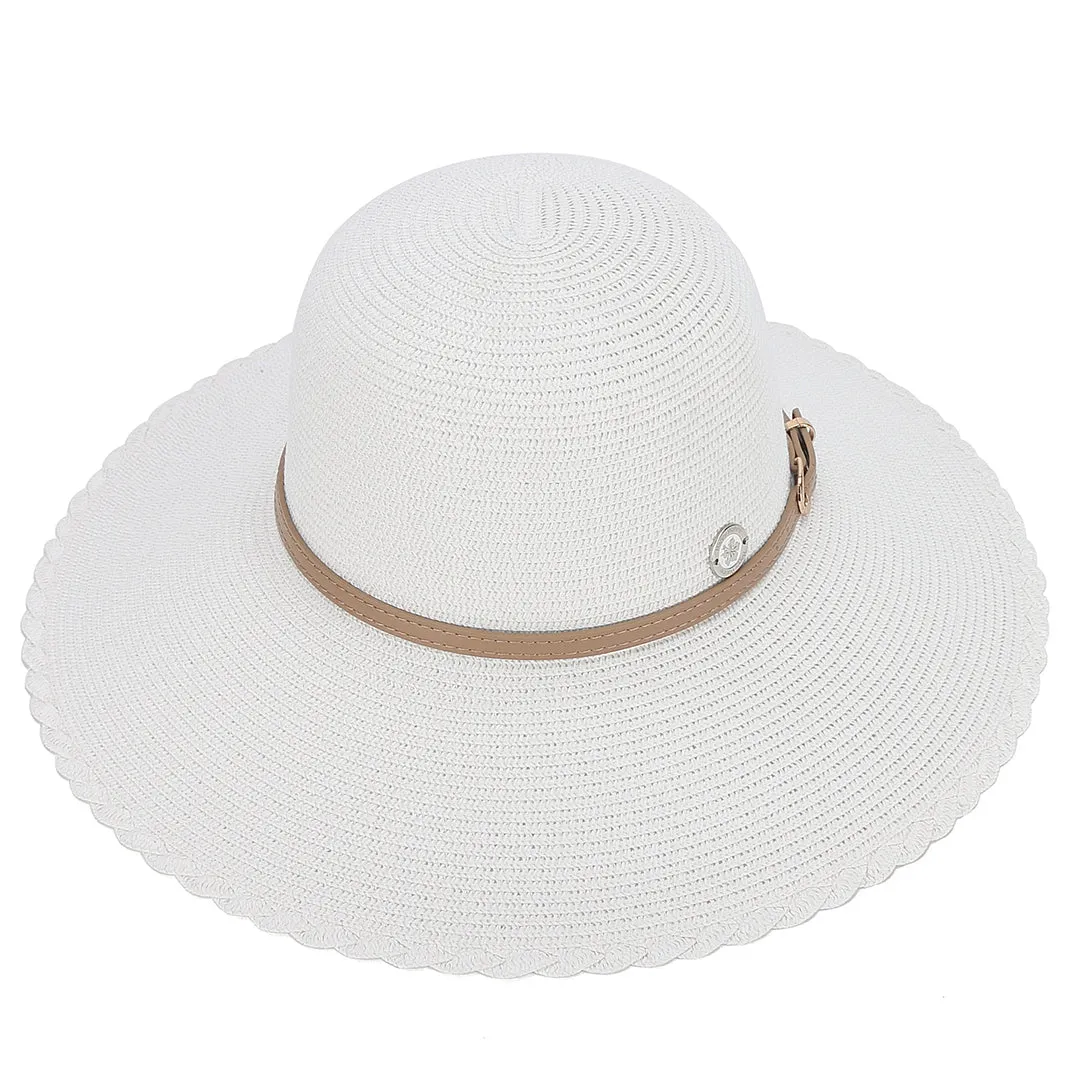 Hat Round Sunflower White