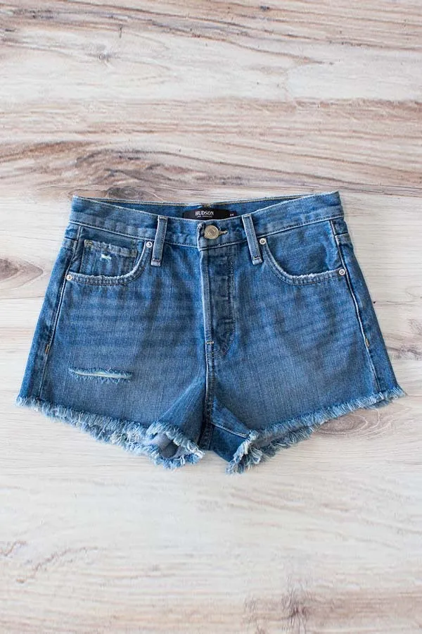 Hudson Lori High Rise Denim Shorts in So Gone