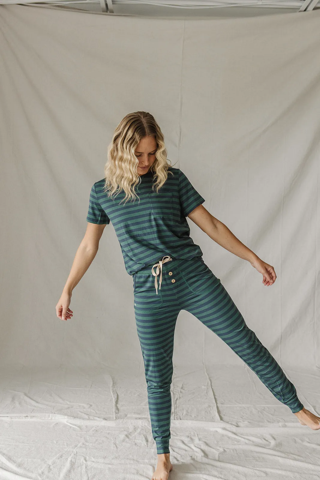 JAM PANTS SET| Blueberry & Bistro Stripe