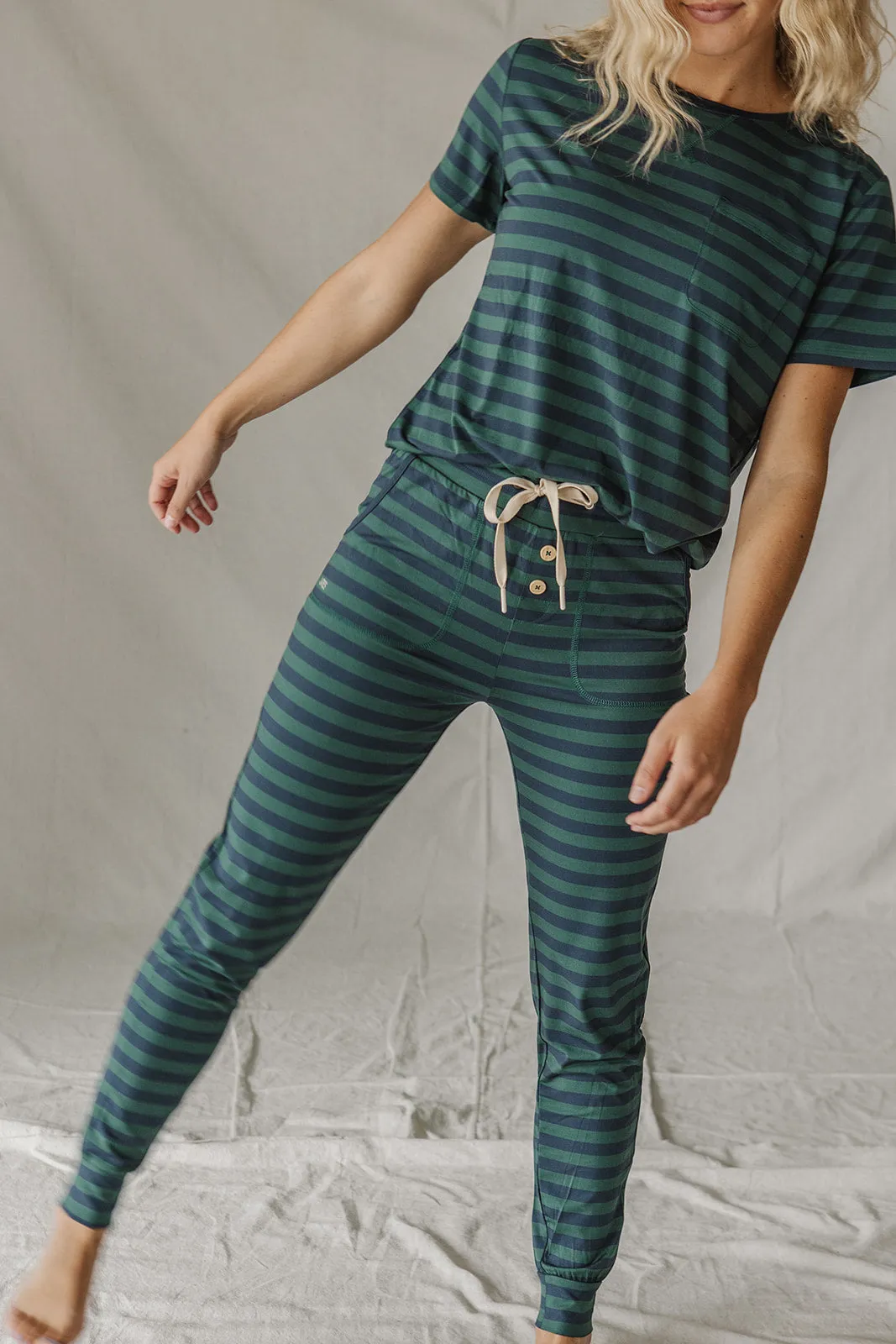 JAM PANTS SET| Blueberry & Bistro Stripe