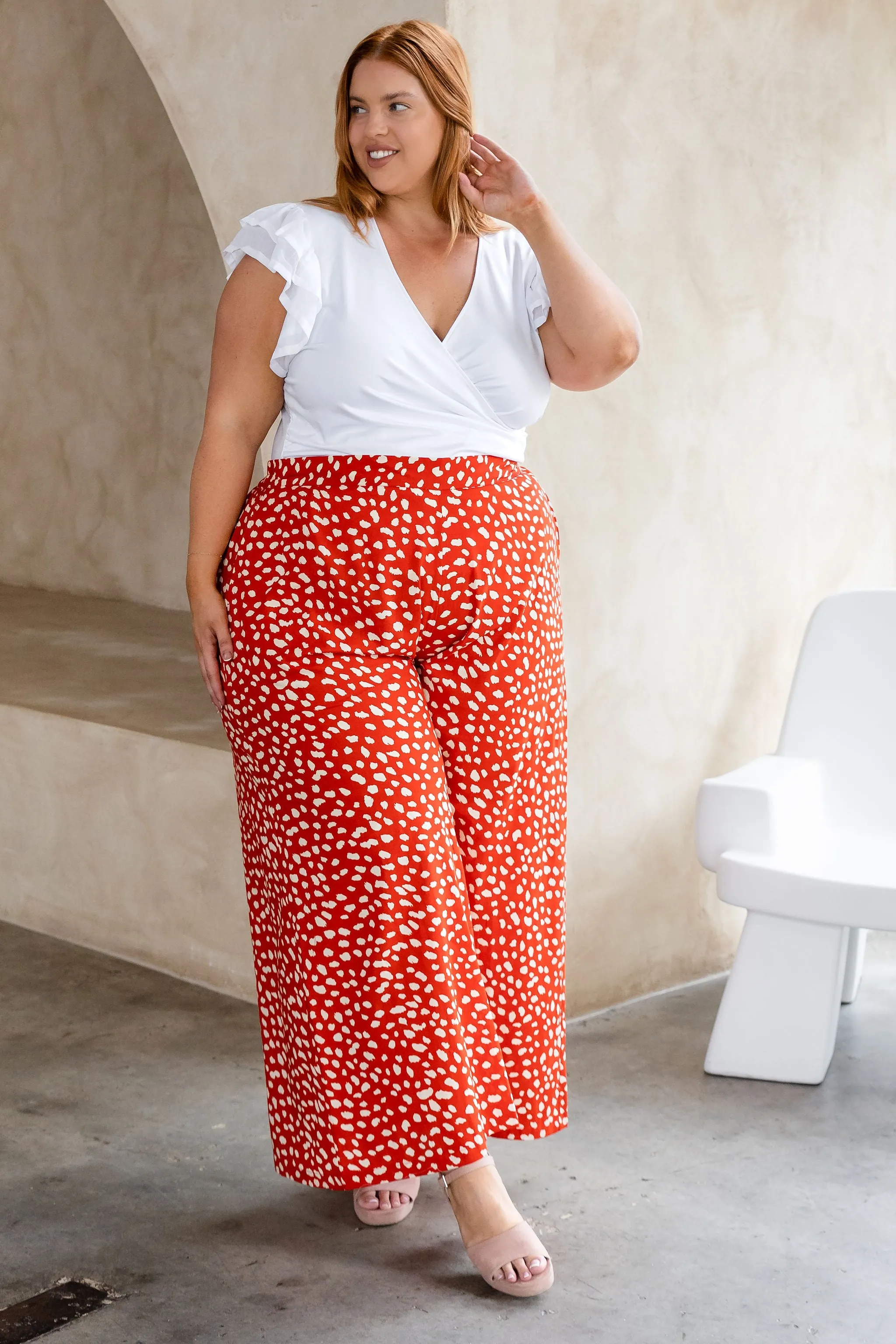 Larsa Spot Cotton Pants in Savanah