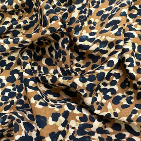 Light Brown Multi Animal Print Georgette Fabric