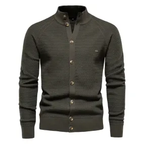 Mock Neck Men's Cardigans Sweater