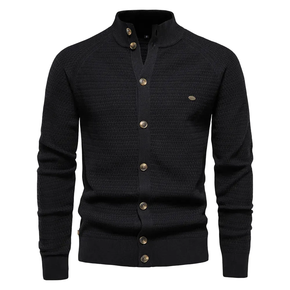 Mock Neck Men's Cardigans Sweater