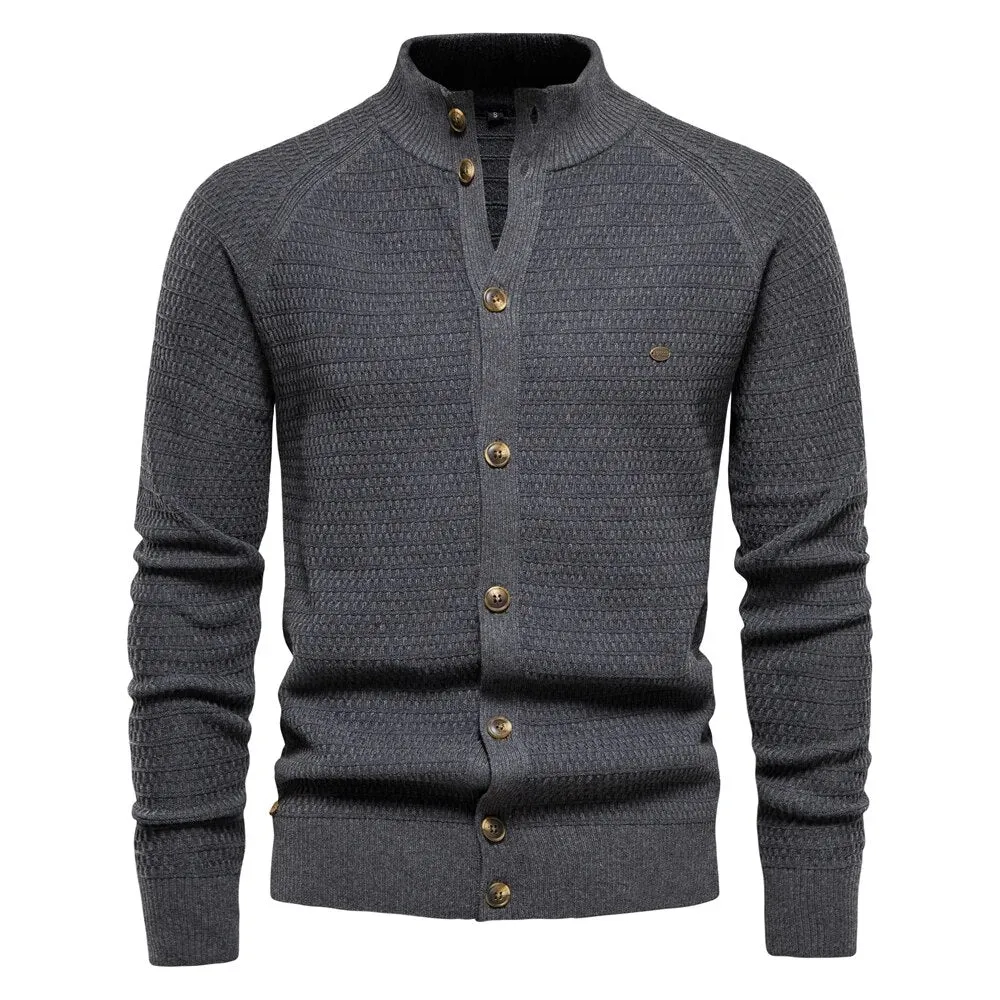 Mock Neck Men's Cardigans Sweater