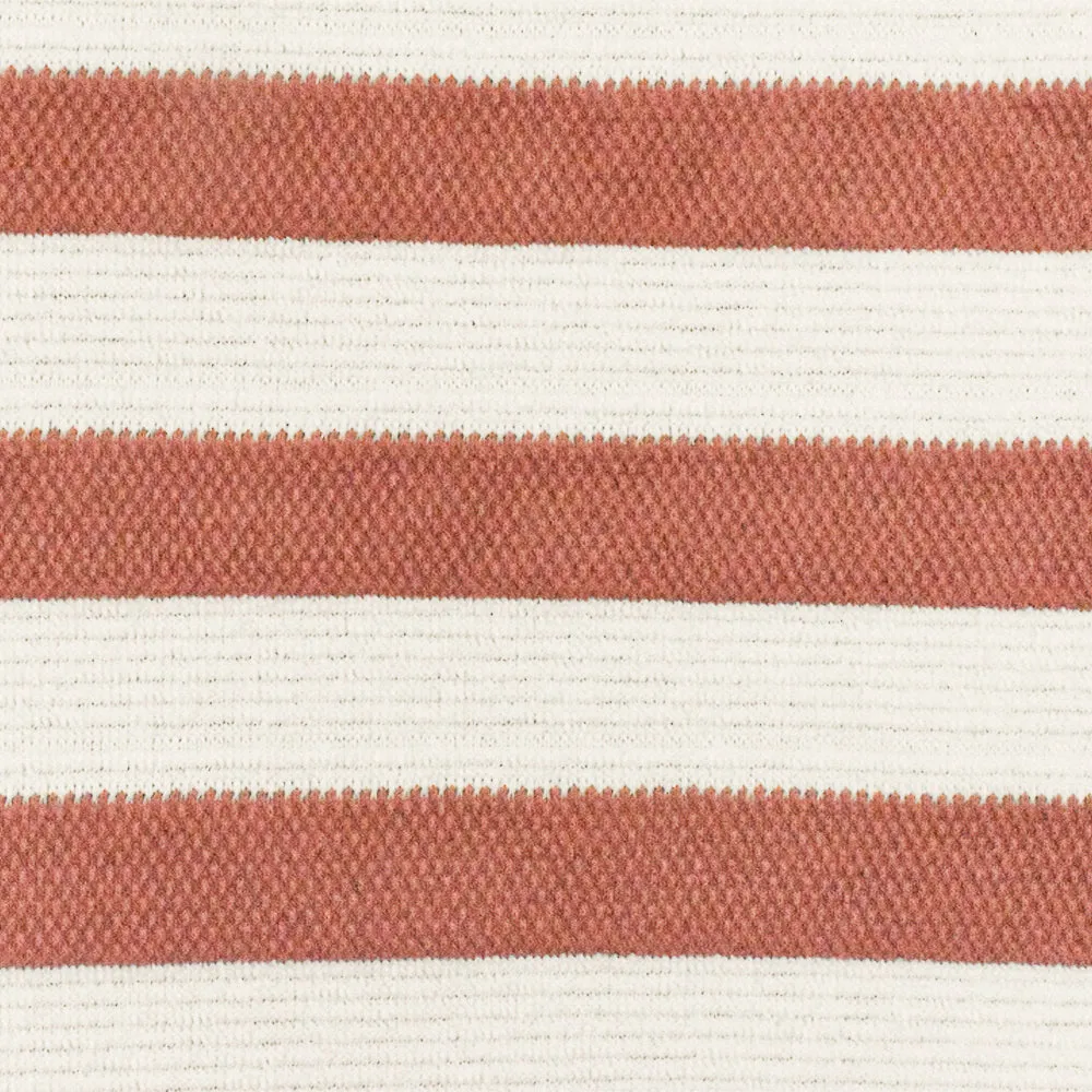 Mountain Orange-White Stripe Stretch Cotton Sweater  Knit Fabric