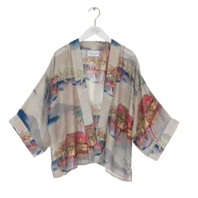 Oriental Landscape Grey Kimono