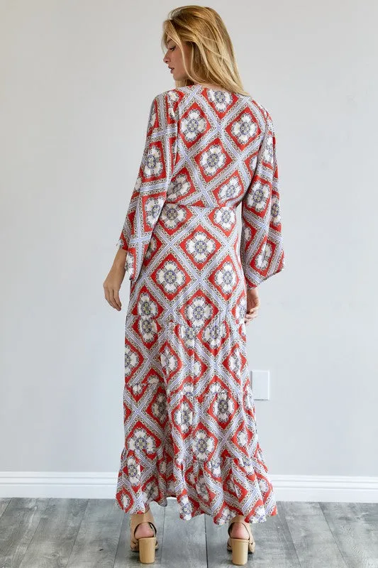 Printed Long Sleeve Kimono