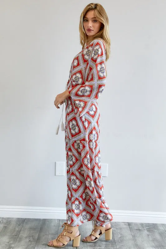 Printed Long Sleeve Kimono