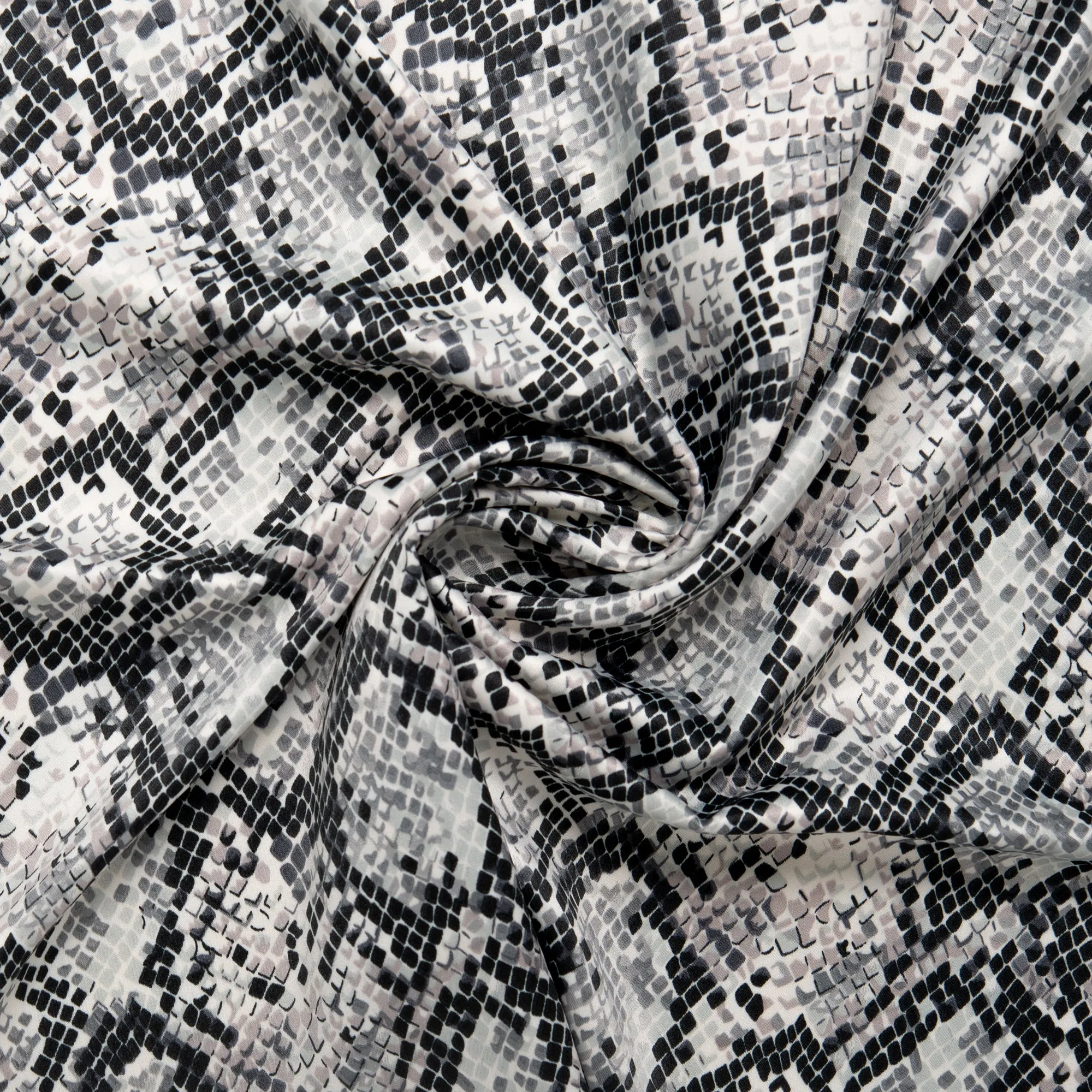 Printed Satin Velvet - CHARLOTTE - Snake - Grey