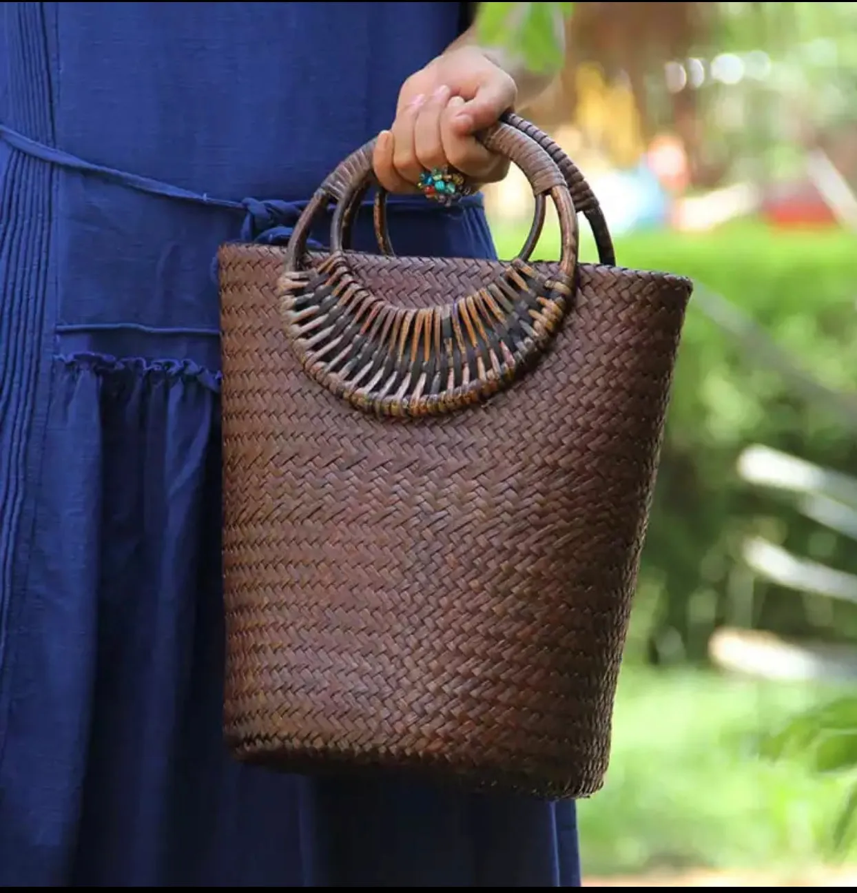 Rattan Woven Handle 2022 Summer Bag