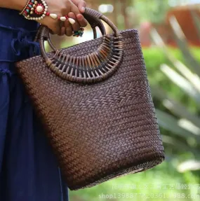 Rattan Woven Handle 2022 Summer Bag