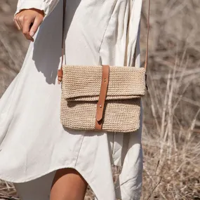 Rosa Woven Satchel Bag - Natural