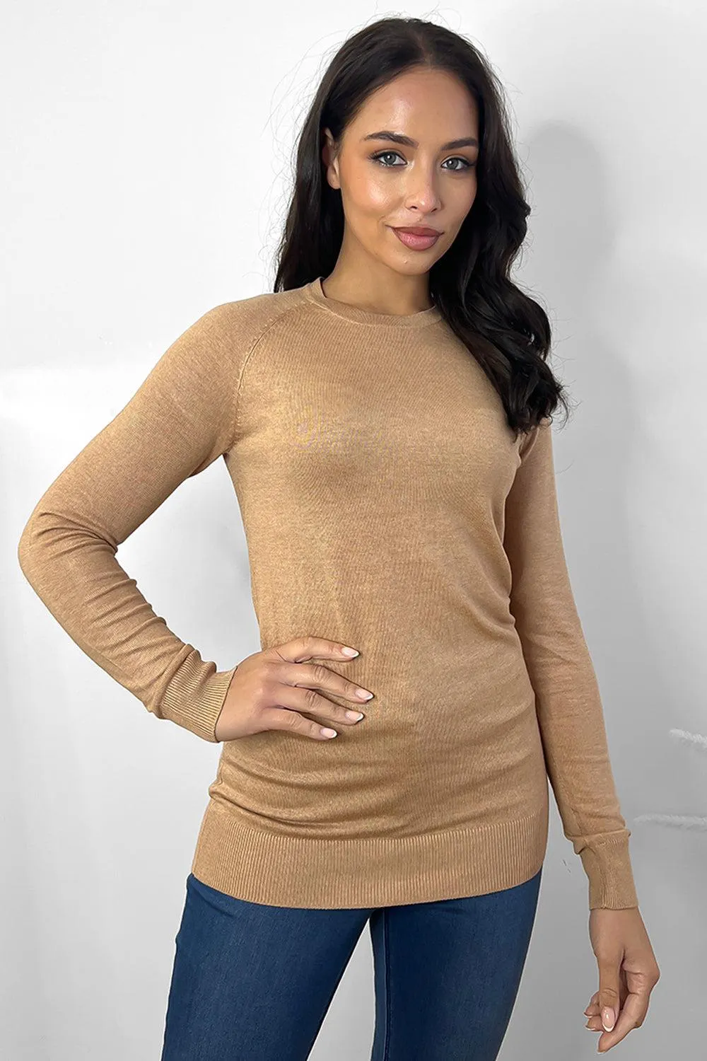 Scoop Neck Thin Knit Classic Pullover