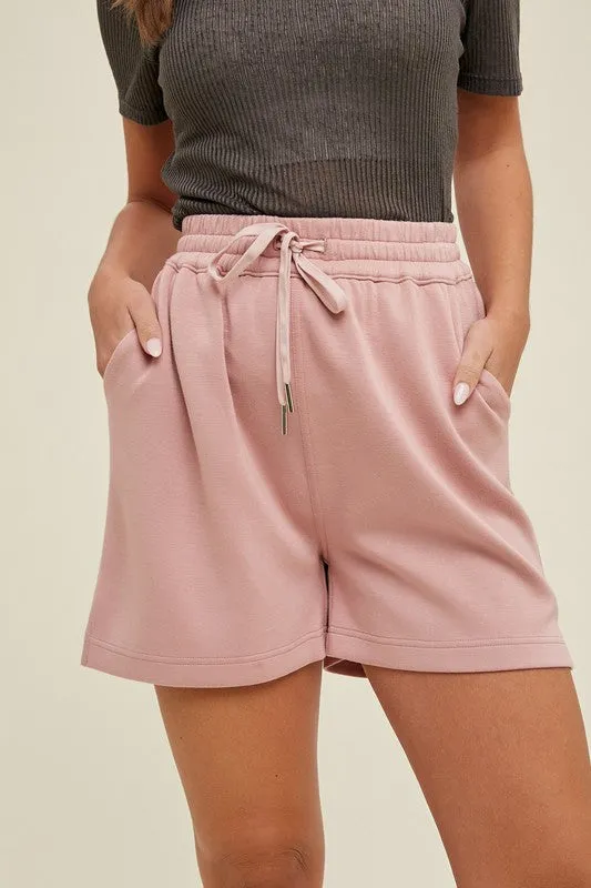 Simple Bliss Mauve Scuba Shorts