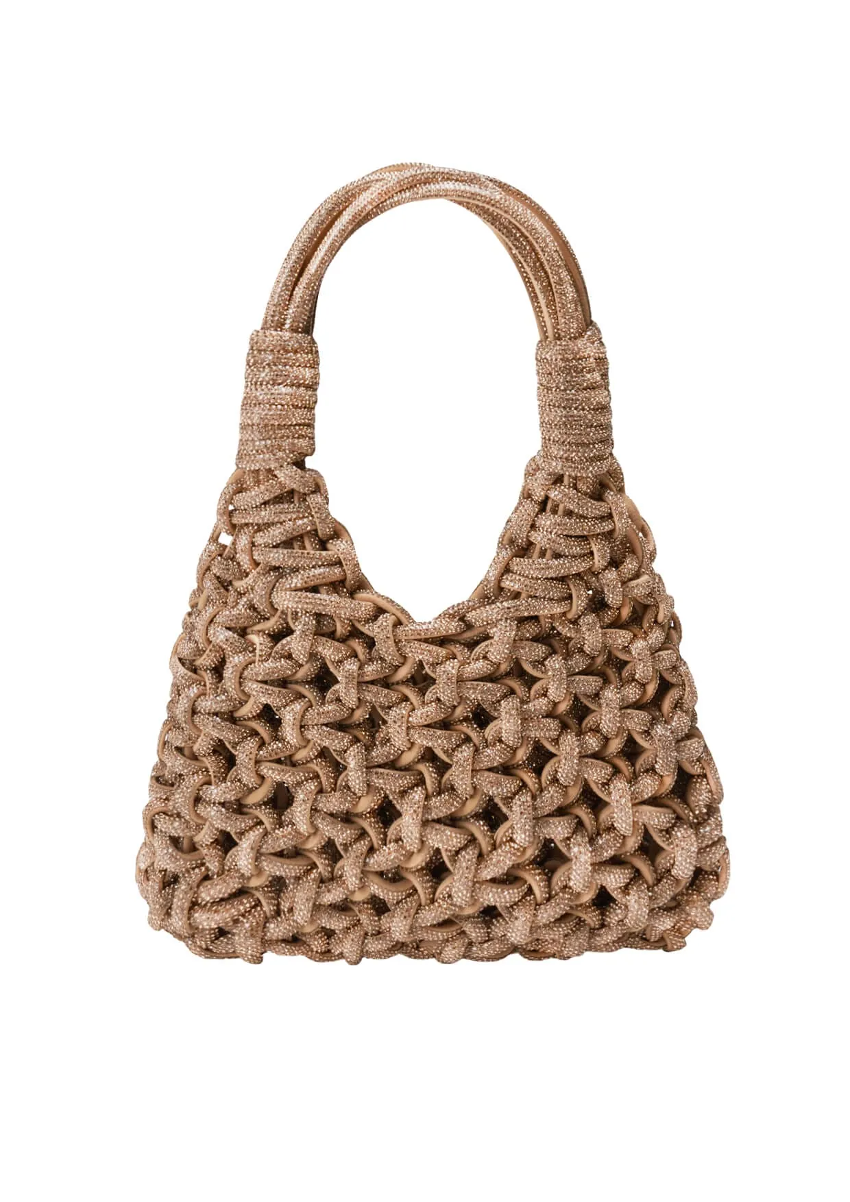 Vannifique Rock Crystal-Studded Woven Handbag