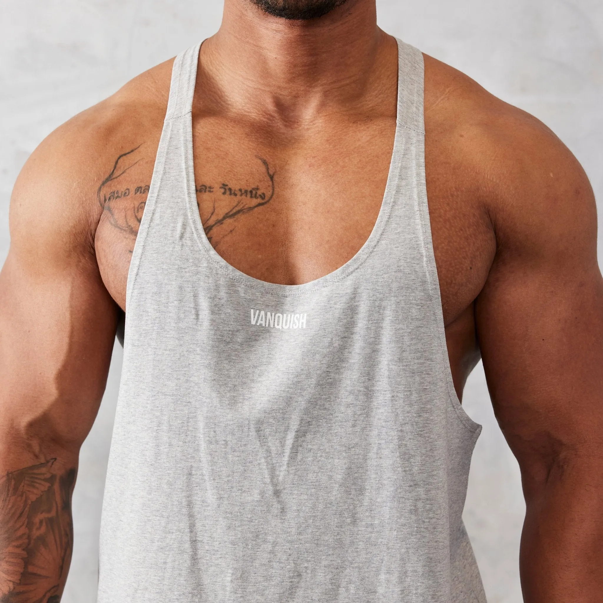 Vanquish Essential Grey Regular Fit Stringer Vest