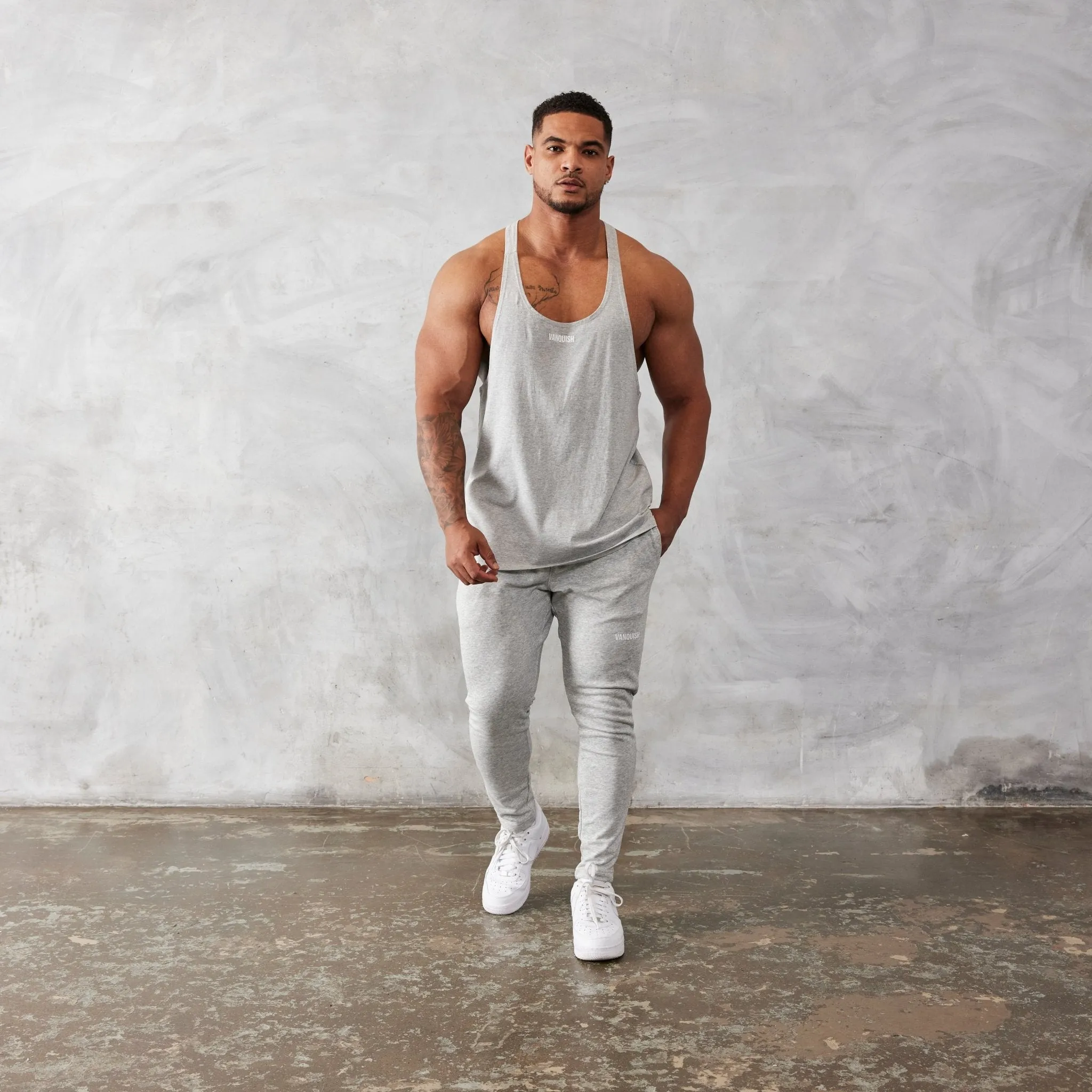 Vanquish Essential Grey Regular Fit Stringer Vest