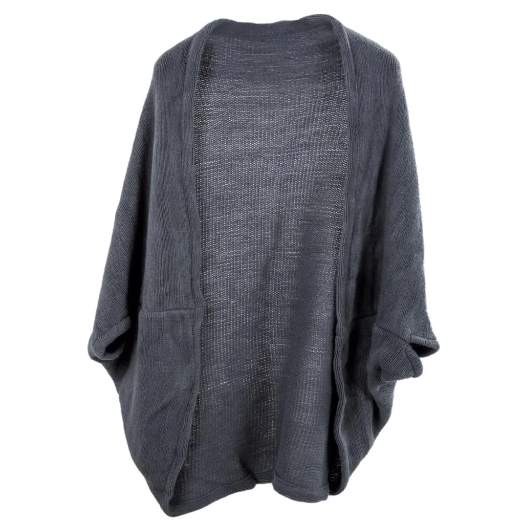 VenusFox SAF-Women's Batwing three quarter sleeve Top Knit Cape Cardigan