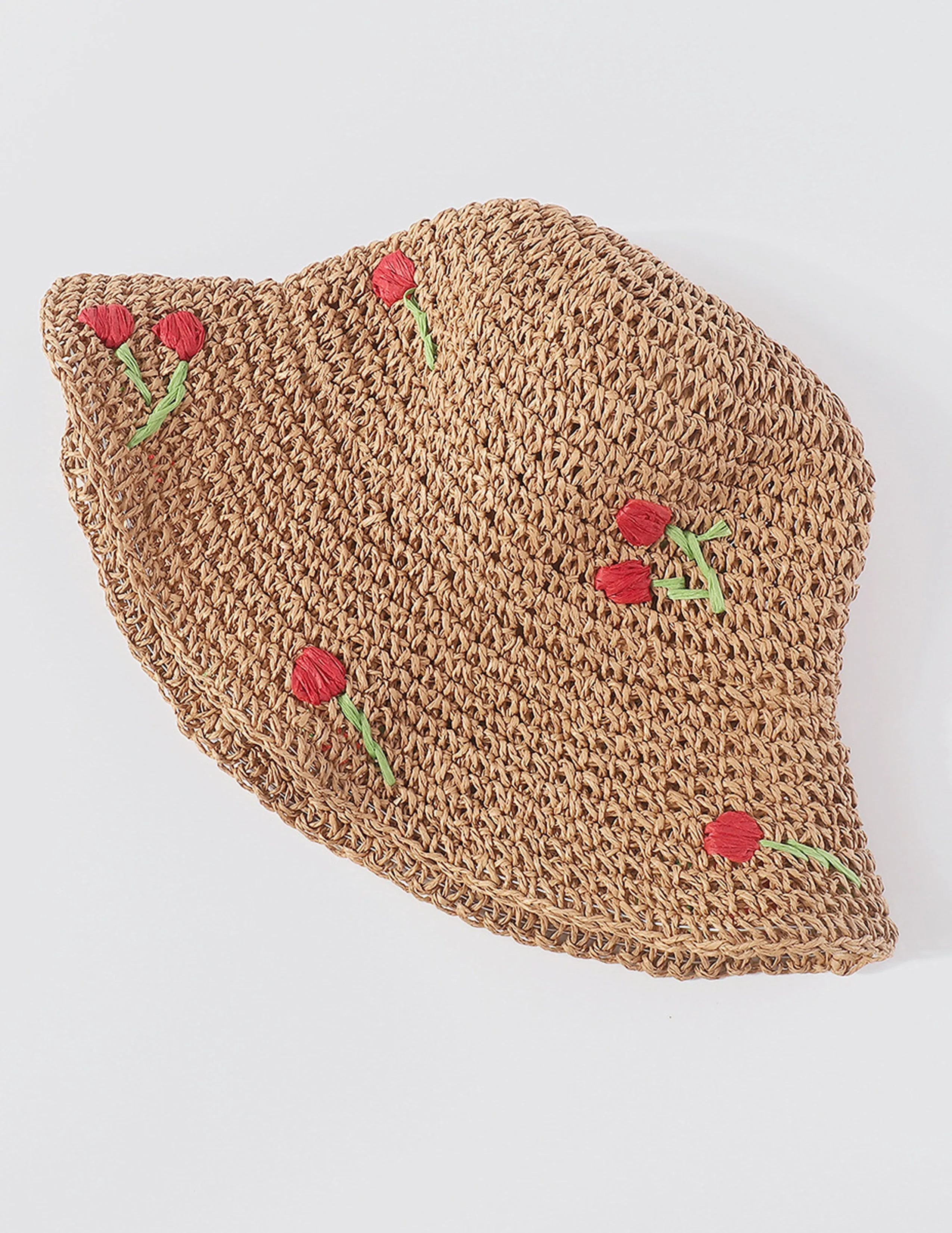 Woven Flower Bucket Hat